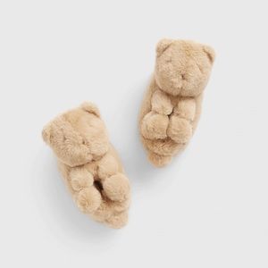 Baby GAP Fuzzy Bear Slippers (size Small)